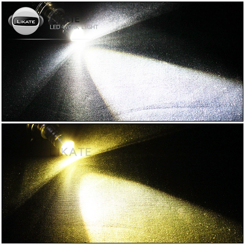 LED-лампа LKT для авто/мото H4/P15D/BA20D, бело-желтая двухцветная линза, биксеноновый объектив, малый стальной корпус