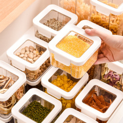 厳選された家庭用食品グレードの密封缶 PET 透明鮮度保持ボックス 穀物乾物麺密封保存缶