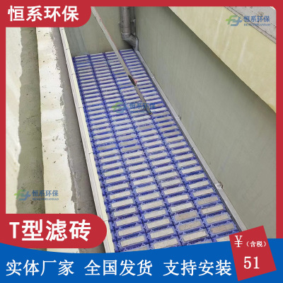 T型滤砖HDPE塑料气水分布块反硝化深床滤池t型滤砖源头厂恒系环保