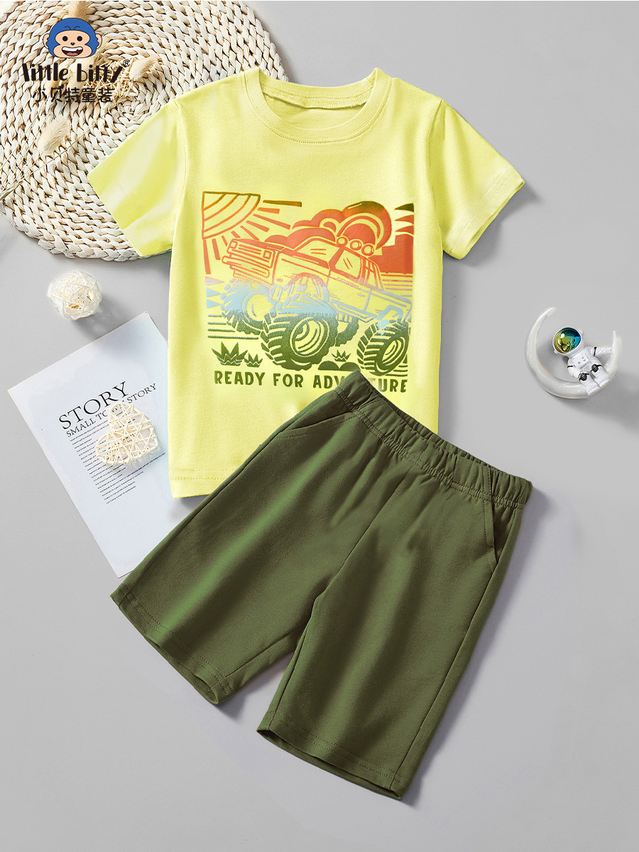 2025 New Printed Children's Playful Cotton T-Shirts, European and American Style Trendy Children's T-Shirts, Direct from Factory