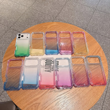 现货 跨境爆款适用IP17 PM缤纷渐变三合一苹果17系列手机壳保护套