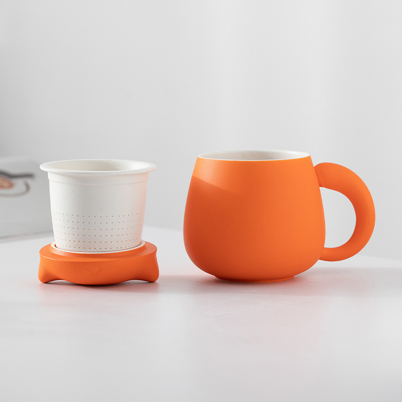 ティーカップ茶水分離ティーカップオフィス家庭用かわいい猫女性個人専用水カップ茶カップ|undefined