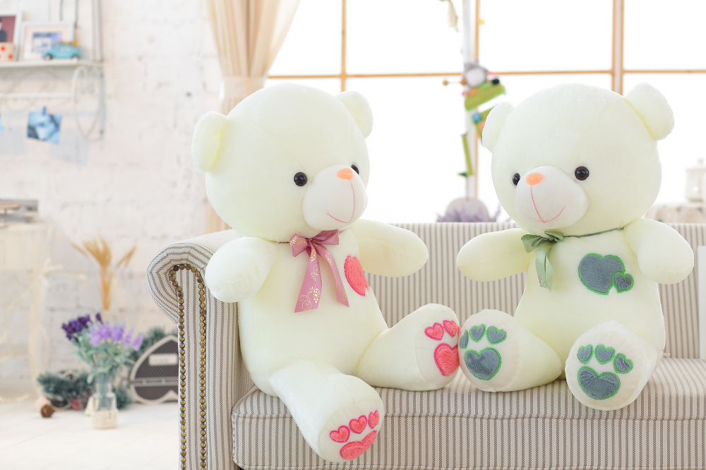 Plush toy couple love bear heart-to-hear...