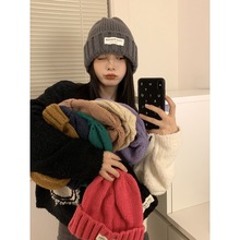 帽子2023年爆款女粗针织毛线帽秋冬百搭大头围宽松保暖冷帽显脸小