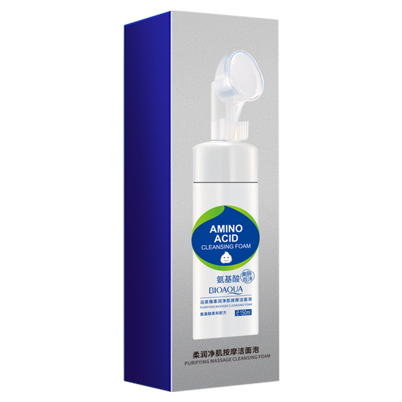 Boquanya suave hidratante masaje de la piel espuma de limpieza facial delicada espuma de limpieza de aminoácidos limpiador facial mousse de limpieza facial