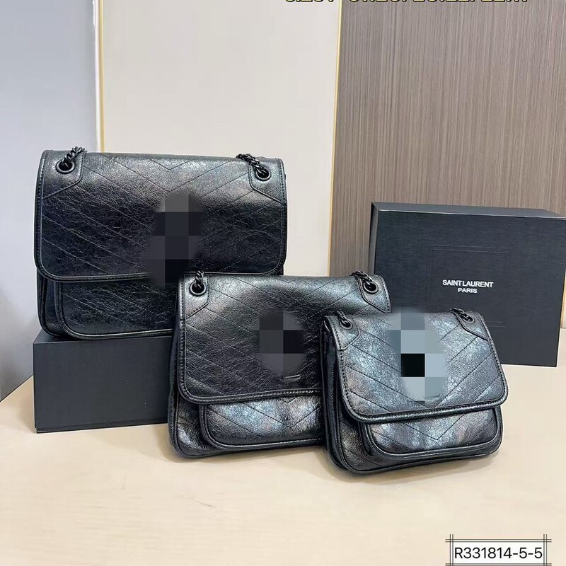 Original Leather New D Buckle Yangshulin Women's Bag Niki Chain Bag Retro Crossbody Bag Pleated Messenger Bag Oil Wax Leather Original Leather New D Buckle Yangshulin Women's Bag Niki Chain Bag Retro Crossbody Bag Pleated Messenger Bag Oil Wax Leather