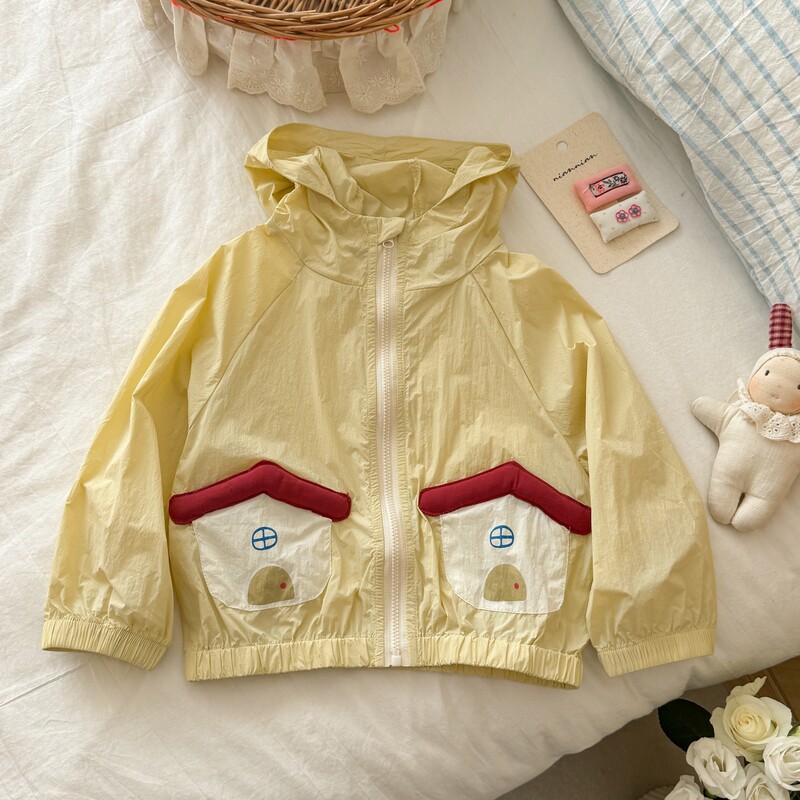 Girls' Sun Protection Clothing, Lightweight 2026 Summer New Style, Cartoon Print Stylish Hooded Jacket for Children and Baby Girls