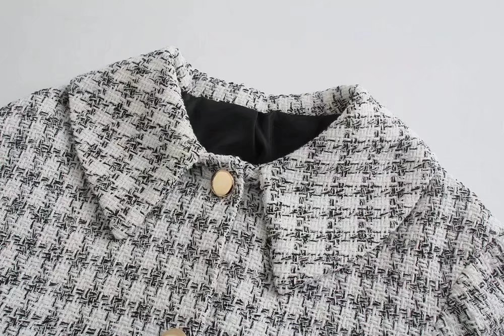 Plaid Texture Loose Coat NSXFL103634