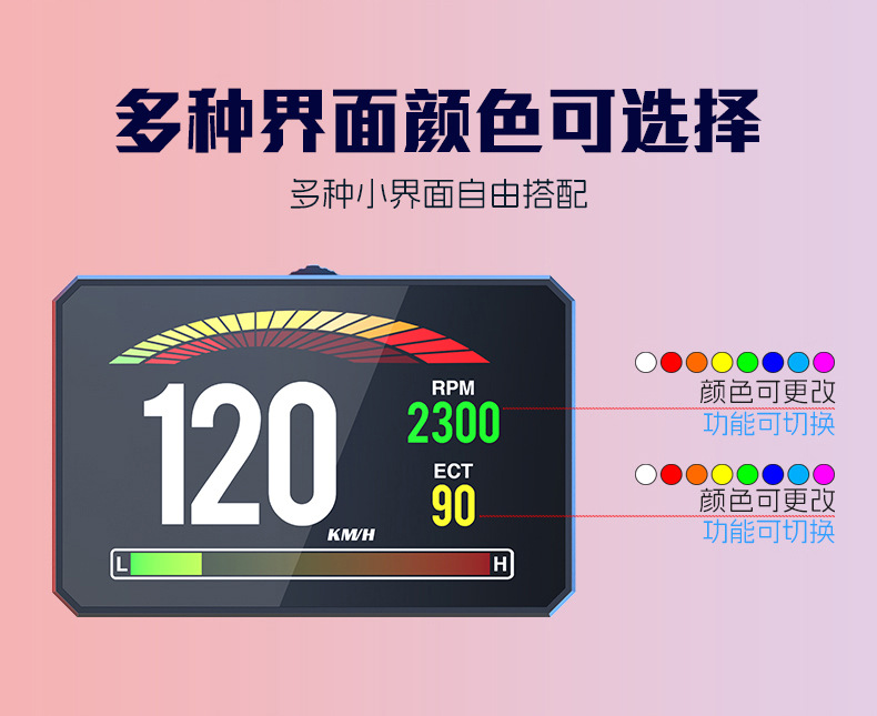 Car Obd2 Head-Up Display Hd Lcd Head-Up Display Car Universal Hud Driving Computer Instrument