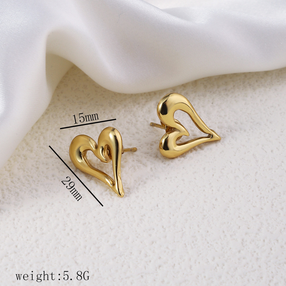 1 Pair Simple Style Commute Geometric Heart Shape Plating Titanium Steel Drop Earrings Earrings Ear Studs display picture 18