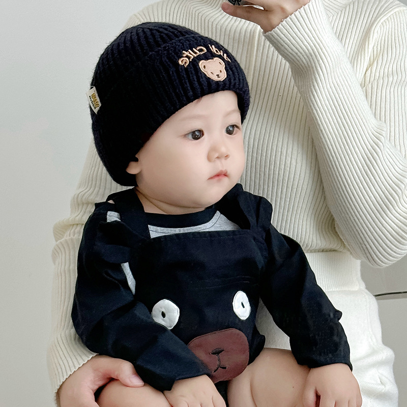 Otoño y invierno gorra de piel de melón extranjera gorra de lana para bebés de un mes pequeño gorra de tejido para bebés