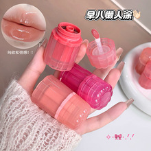 Gege bear双拼固体唇蜜滋润淡化唇纹防干裂持妆显嫩口红跨境彩妆