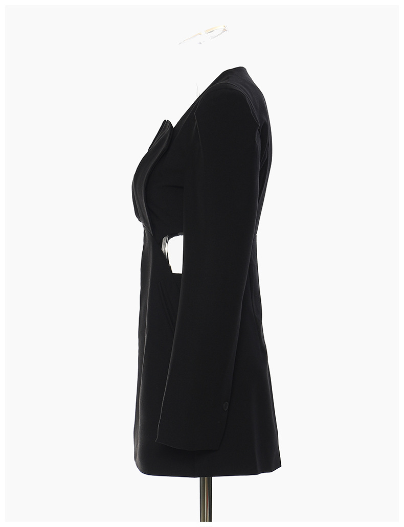 Office Side Waist Baring Slim Fit Exquisite Cut Personality Fashionable Jacket