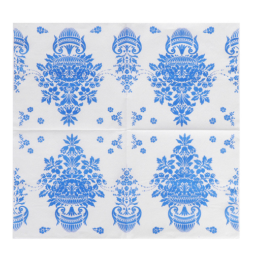 新款蓝色 印花纸巾餐巾纸质彩色印花餐巾纸面巾纸手帕纸
