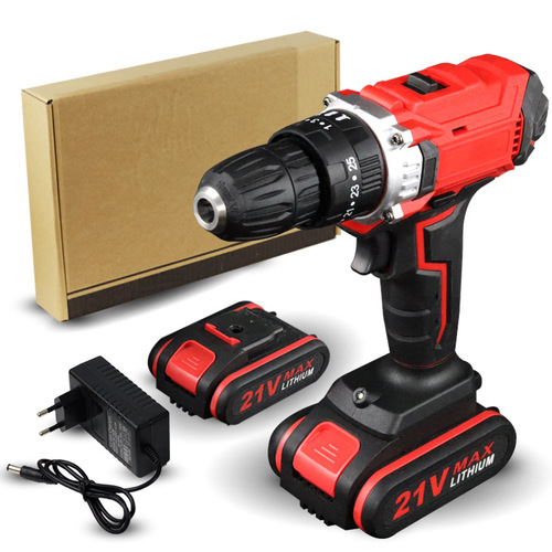 Multifunctional impact drill household 21V lithium electric hand drill for drilling holes, wall brush, rechargeable drill set, electric screws