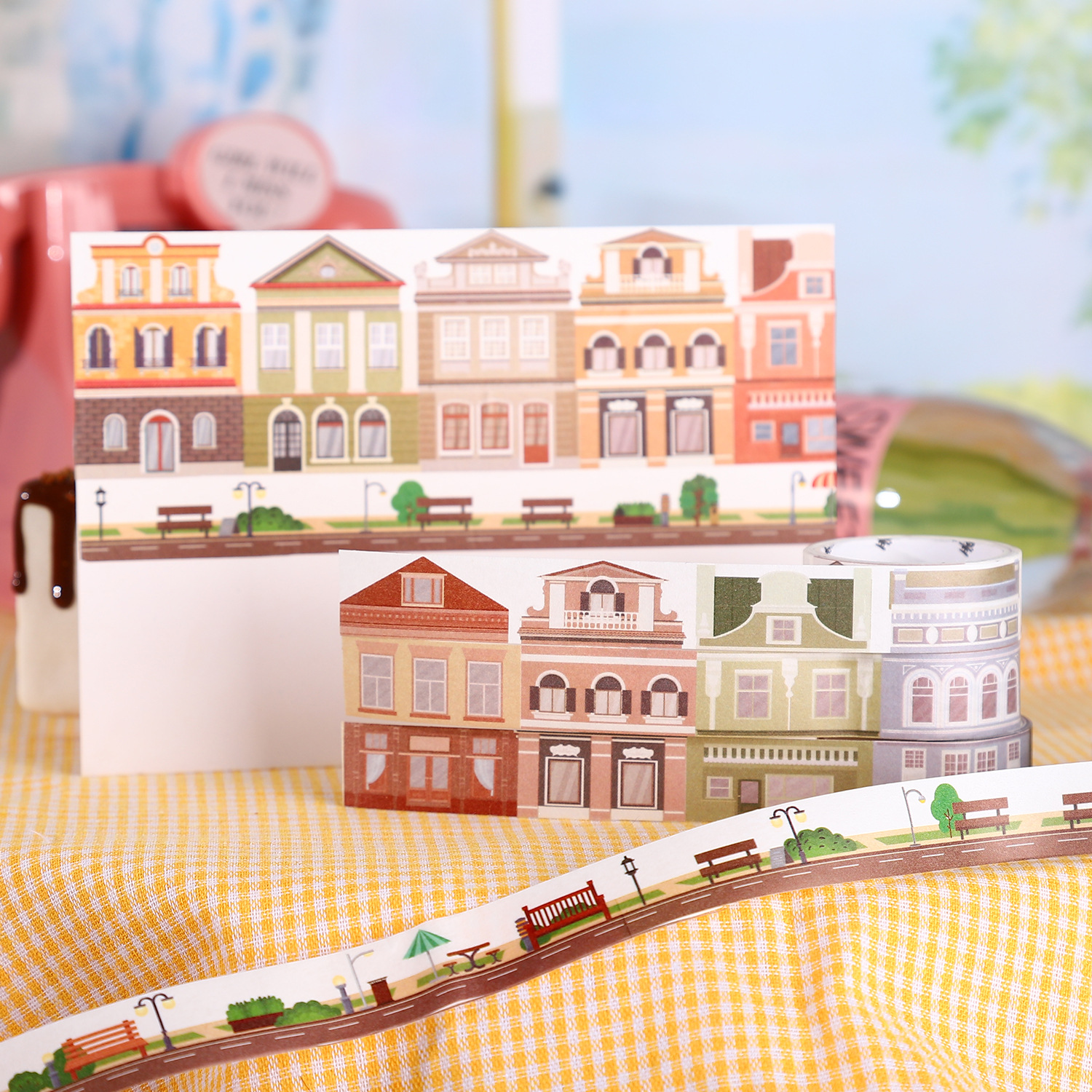 Ketchup Girl Tape Set Cardiovascular Sweet Combination Inswind Cake Postre Cuentas de mano Material DIY Stickers