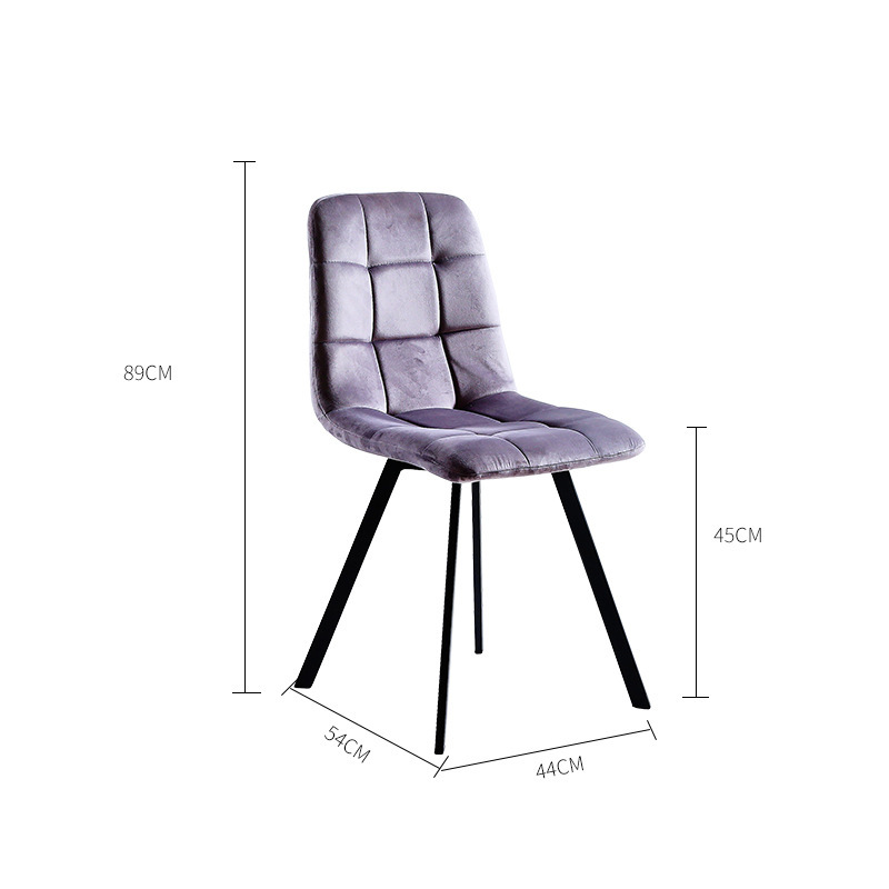 silla de comedor casera simple silla de respaldo casual silla de comedor de paquete flexible silla de comedor de lujo ligera silla de alta sensación taburetes de mesa de comedor de hierro forjado