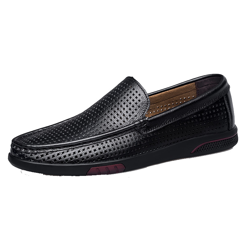 Scarpe casual da uomo in pelle morbida con fori_voghion.com