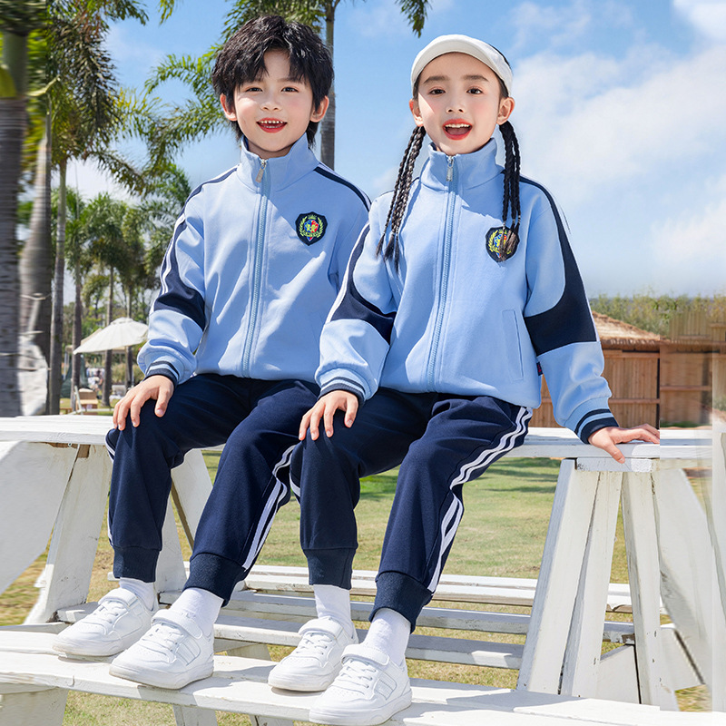 幼儿园园服春秋装儿童班服冲锋衣三件套英伦风小学生校服夏秋冬季