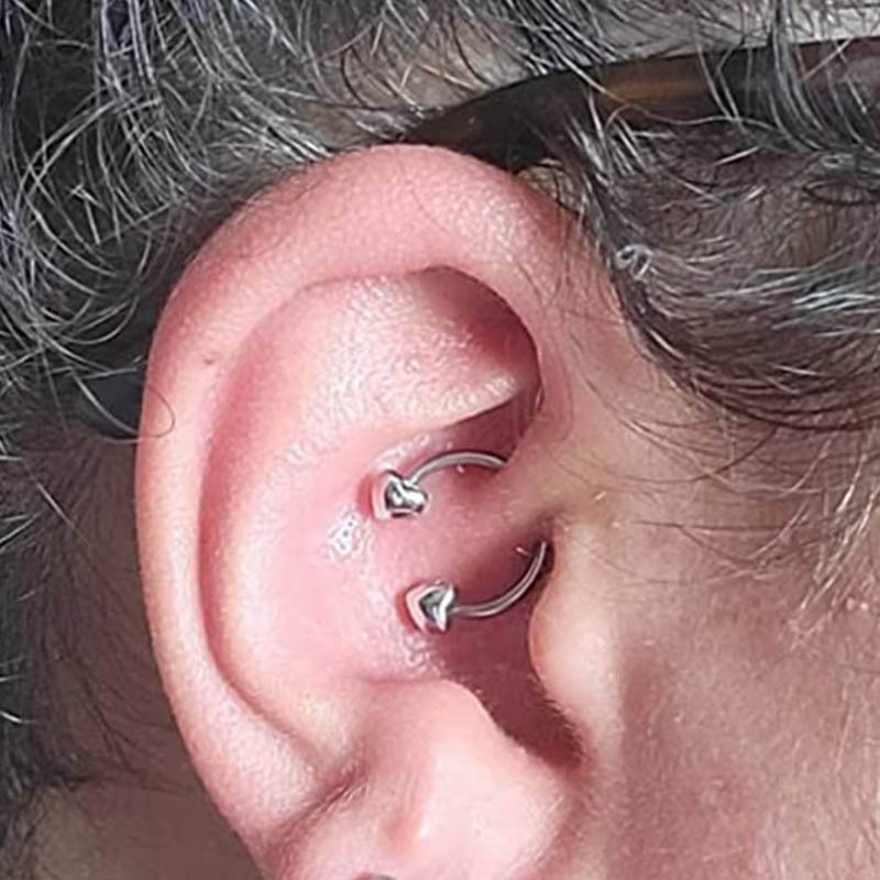 Heart-Shaped Nose Ring Spiral Earrings Stainless Steel 316L Surgical Steel Body Piercing Jewelry for Men Women detail image 8