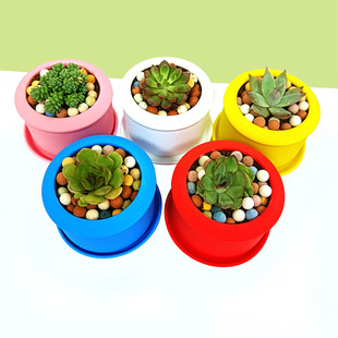 Fleshy Cactus Silicone Flower Pot Balcony Gardening Micro Landscape Fleshy Green Plant Vase Potted Container Home Office