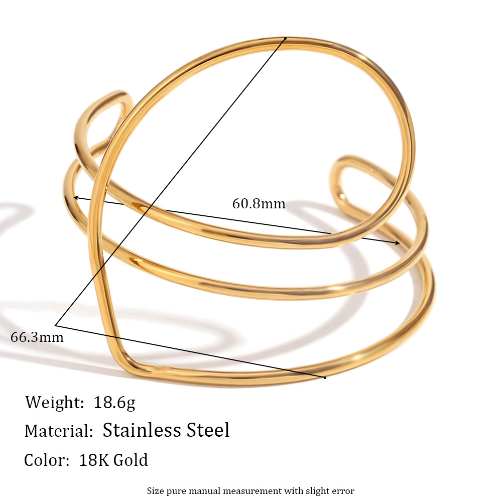Plated 18K Gold Line Love Stainless Steel Bracelet
