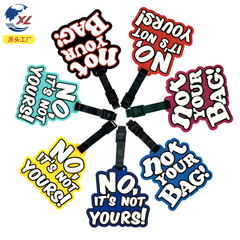 Cartoon English Letter PVC Soft Rubber Luggage Tag Flight Boarding Pass Travel Suitcase Anti-Lost Label Card Holder Clip