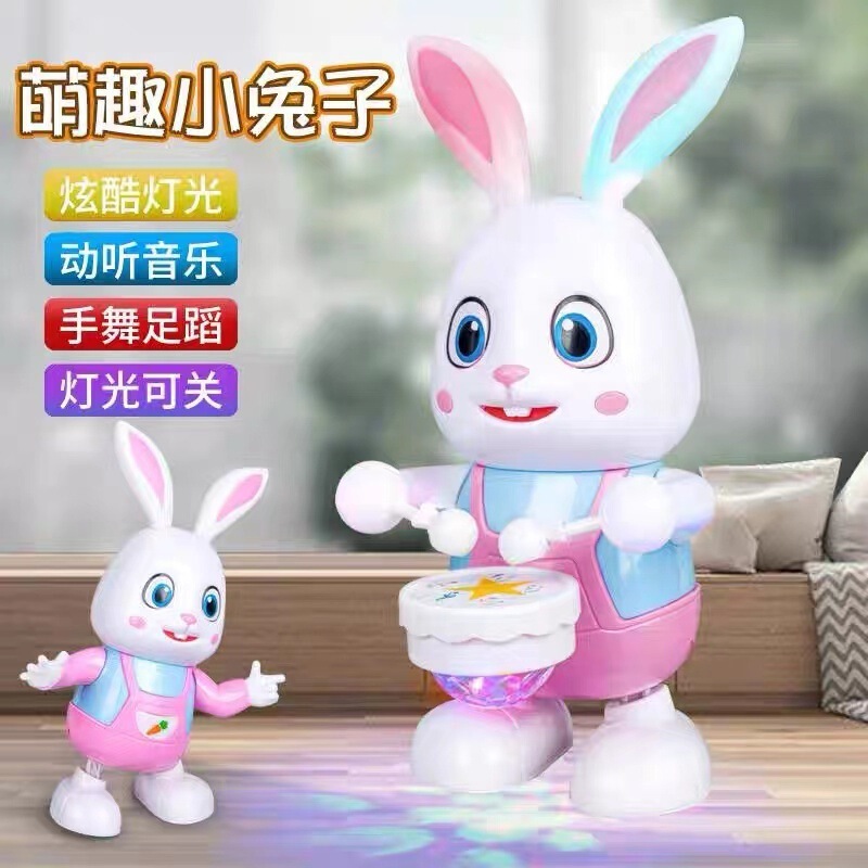 Children Singing and Dancing Electric Drumming Bunny Rabbit Dancing Robot Singing Baby Baby Toy