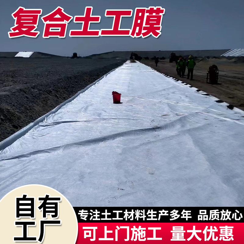 复合土工膜一布一膜hdpe复合膜鱼塘虾池养殖防渗膜两布一膜500g