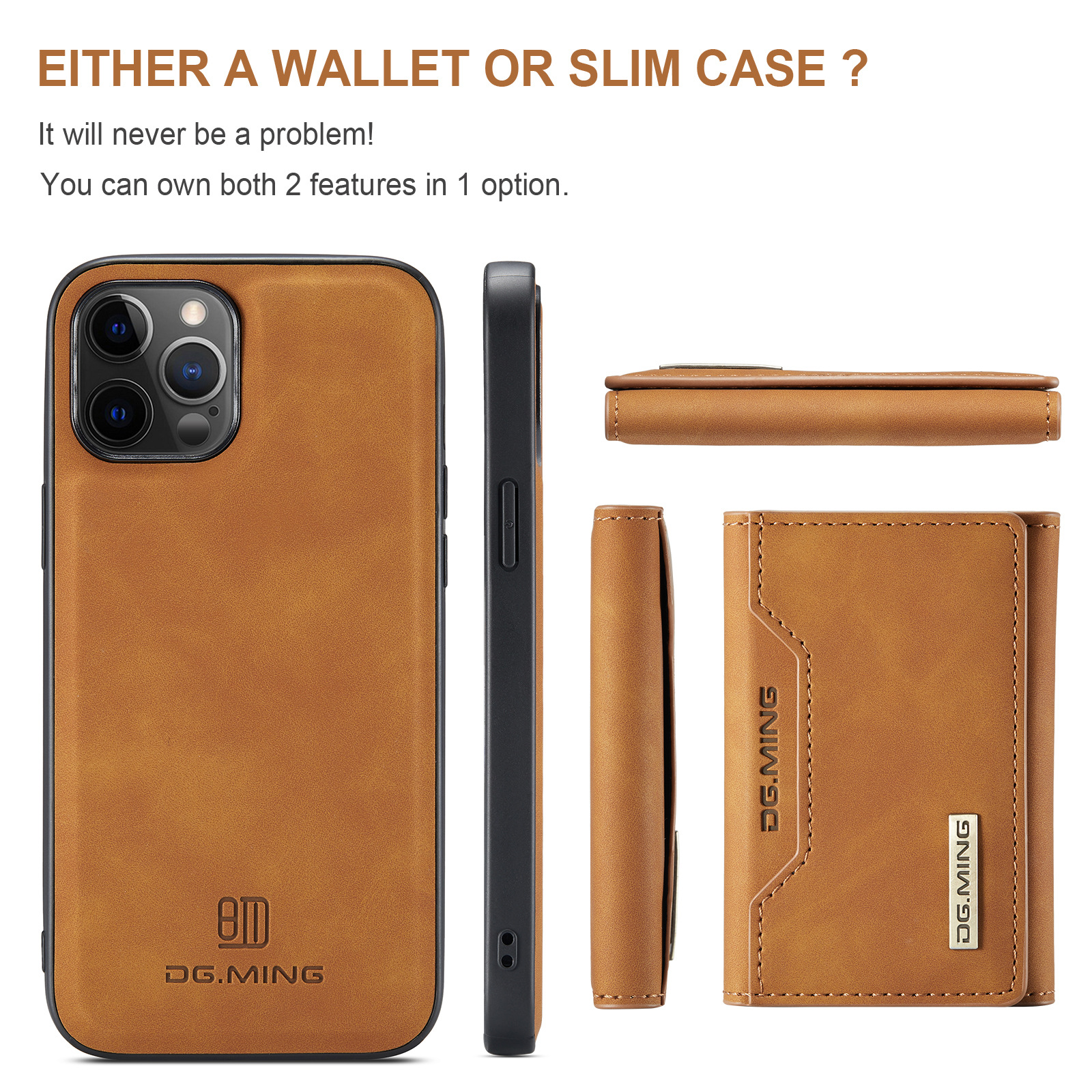 M2 Handyhülle für iPhone13 Magnetkartentasche iP12 Pro Max Magnet Split Wallet Schutzhülle aus Leder_voghion.com