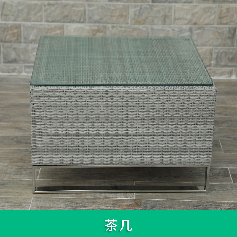 Al Aire Libre sofá de ratán Villa jardín al aire libre patio ocio sala de estar Silla de ratán mesa de té protección solar impermeable combinación de muebles