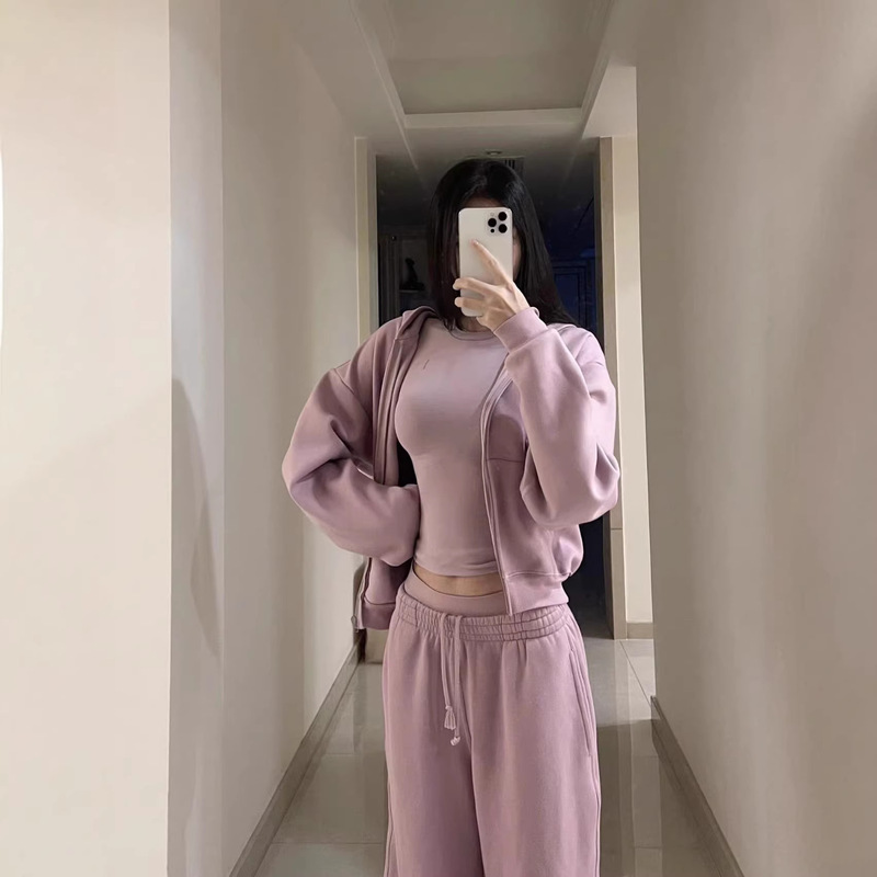 Kardashian Skims Pink and Purple Series Hooded Sweatshirt, Ribbed Long-Sleeve and Short-Sleeve Tank Top, Fleece Sweatshirt, Jacket, Pants Kardashian Skims Pink and Purple Series Hooded Sweatshirt, Ribbed Long-Sleeve and Short-Sleeve Tank Top, Fleece Sweatshirt, Jacket, Pants