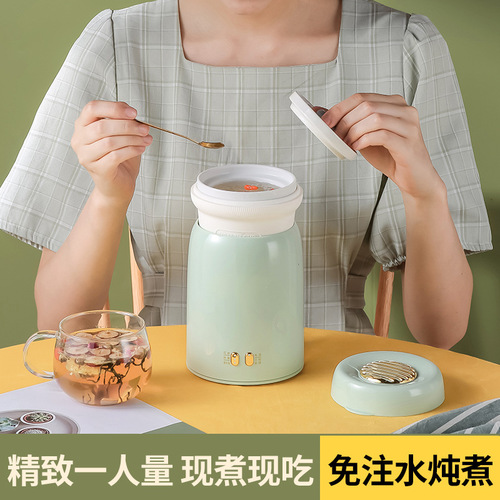 Yanwo Mini Electric Porcelain Cooker, Multifunctional Convenient Electric Hot Pot for Office Flower Tea Pot, Rice Cooker