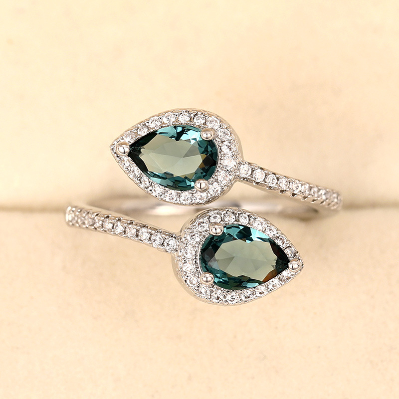 Classic Droplet Ring Adjustable Opening Luxury Jewelry For Party_voghion.com