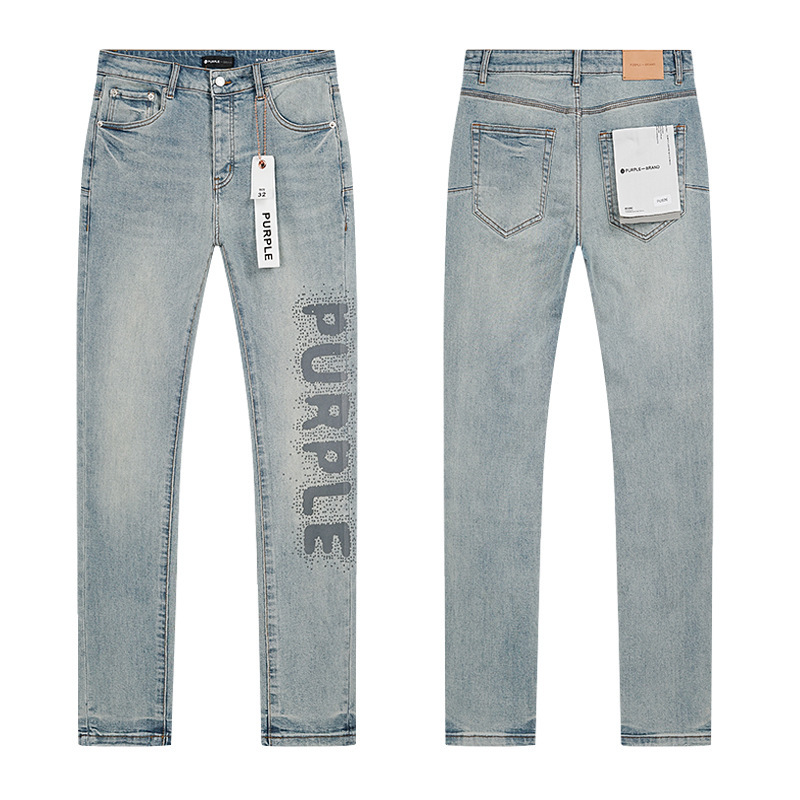 PURPLE BRAND JEANS美潮高街男士休闲破洞设计款修身显瘦牛仔长裤|undefined