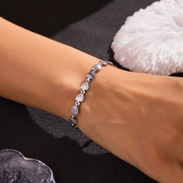 Europe and the United States cross-border new double love chain bracelet stainless steel non-fading bracelet fashion Joker necklace jewelry