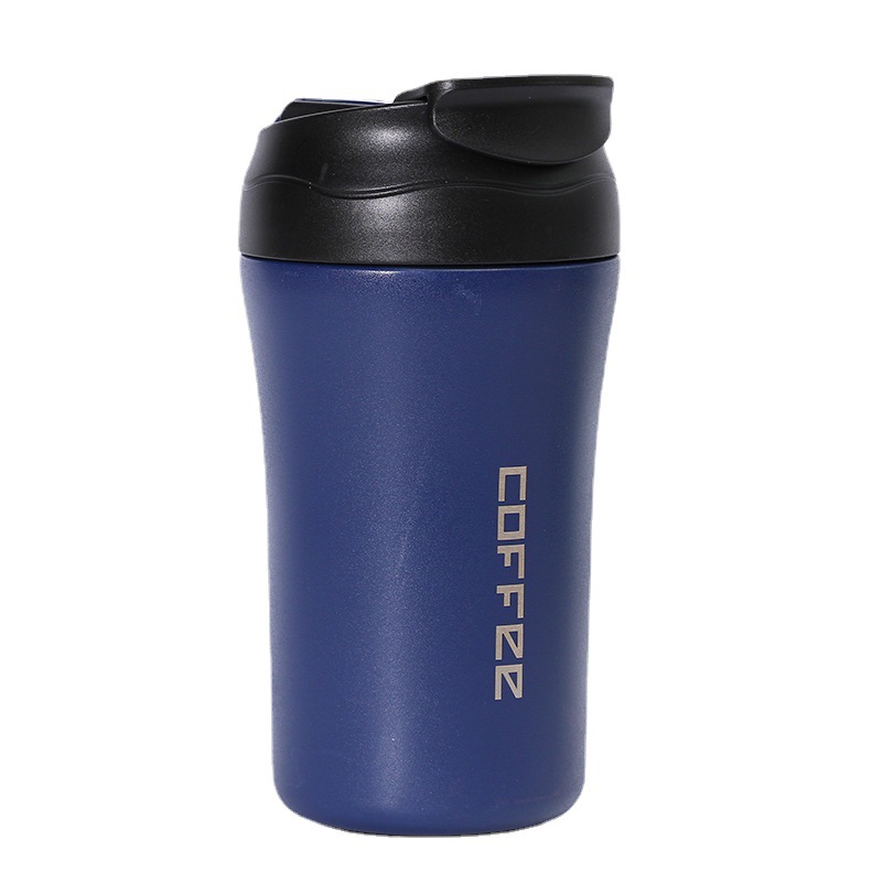 Moderna taza de vacío de acero inoxidable 304 una cubierta de doble propósito doble bebida taza de café hombres y mujeres pareja flip taza de paja del coche