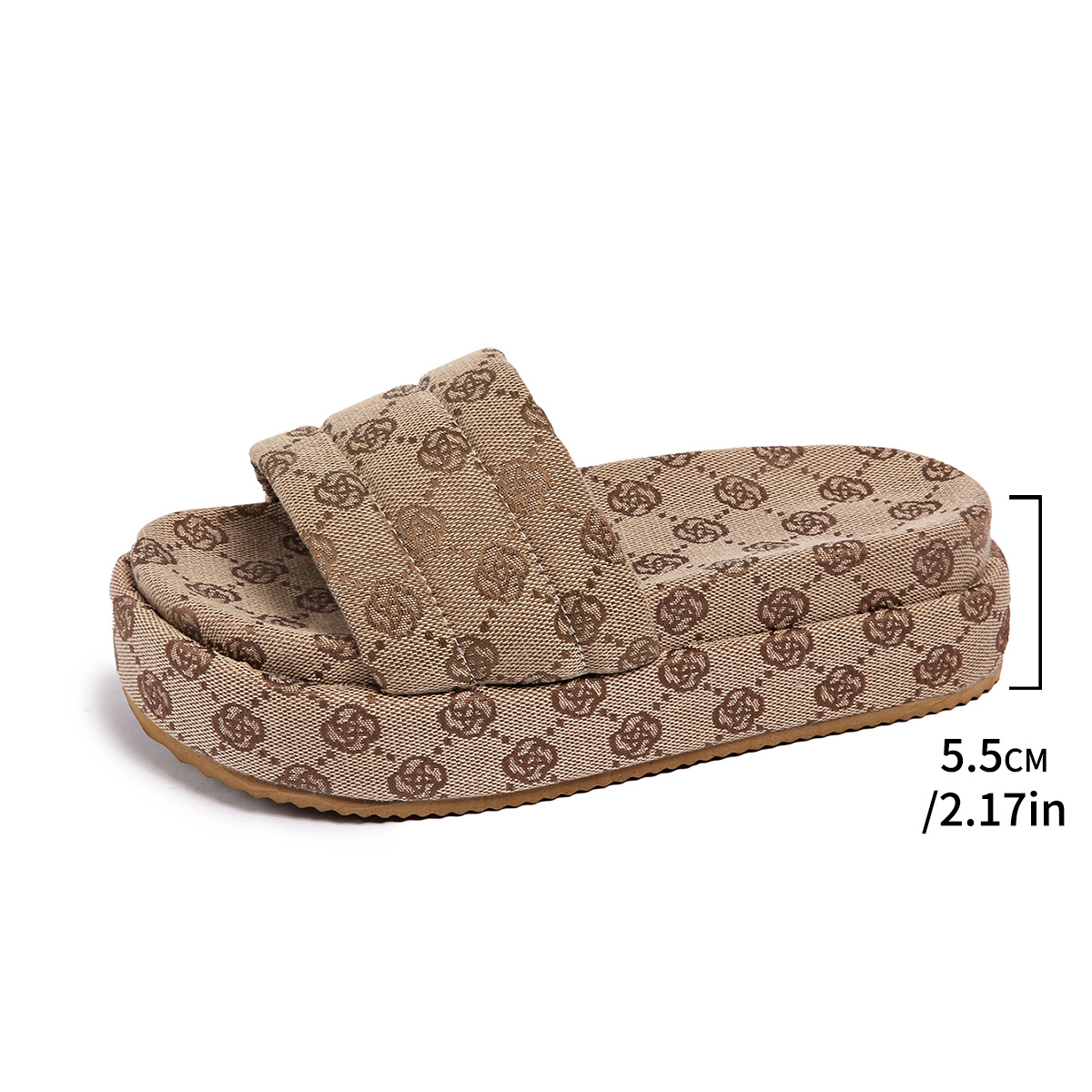 Dames plateau slippers met bloemendecoratie en dubbele zool_voghion.com