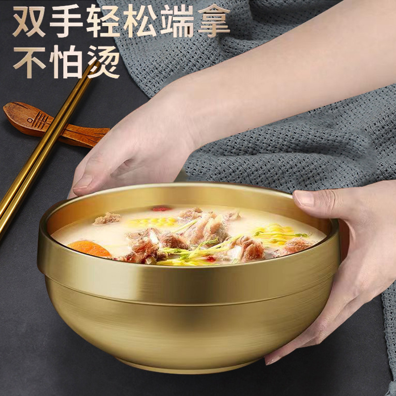 食品级不锈钢碗韩式酱料碗米饭碗金色冷面碗韩国料理调料碗拌饭碗|undefined