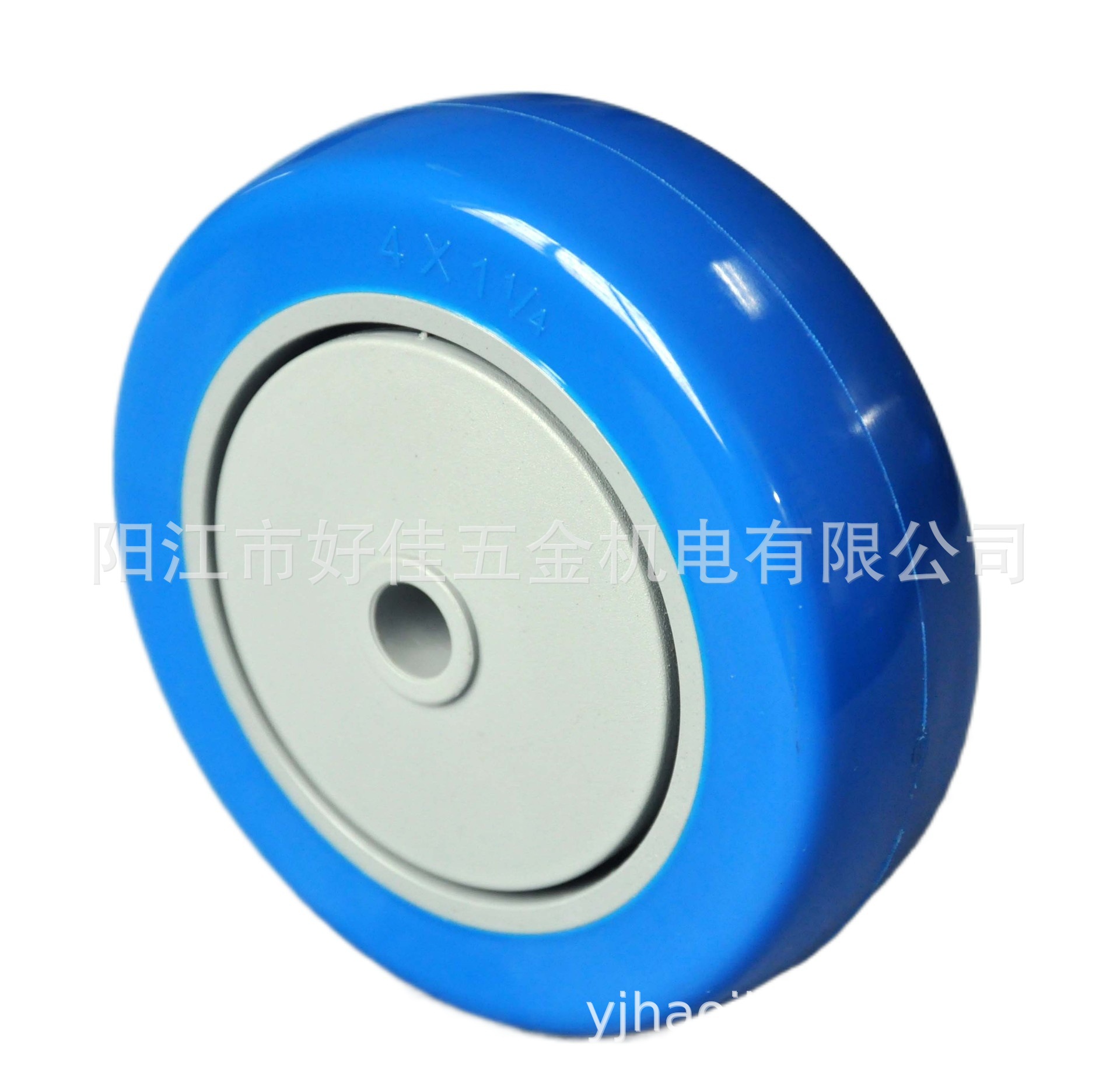 源头工厂直供100X32mm中型滚珠轴承蓝色聚氨酯PU脚轮