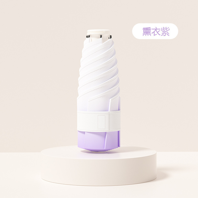 五つ折ミニ傘グラデーション黒ゴム日焼け止め日傘卸売り晴傘広告傘超軽量携帯女性日傘|undefined