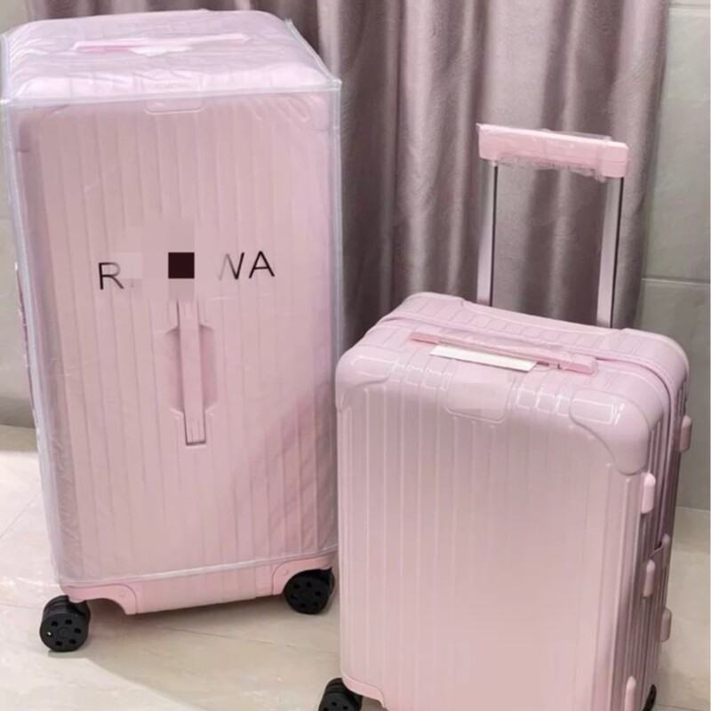 Rimore Essential Ballet Pink Soft-Light Glossy Corrugated Women's Light Luxury Carry-On Luggage