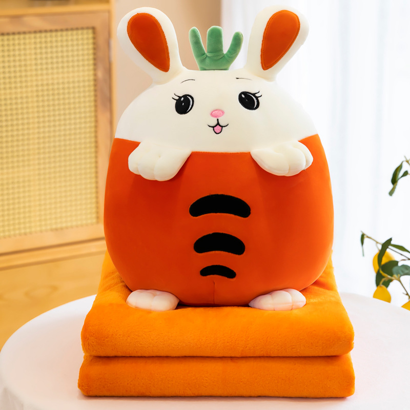 당근 토끼 베개 담요