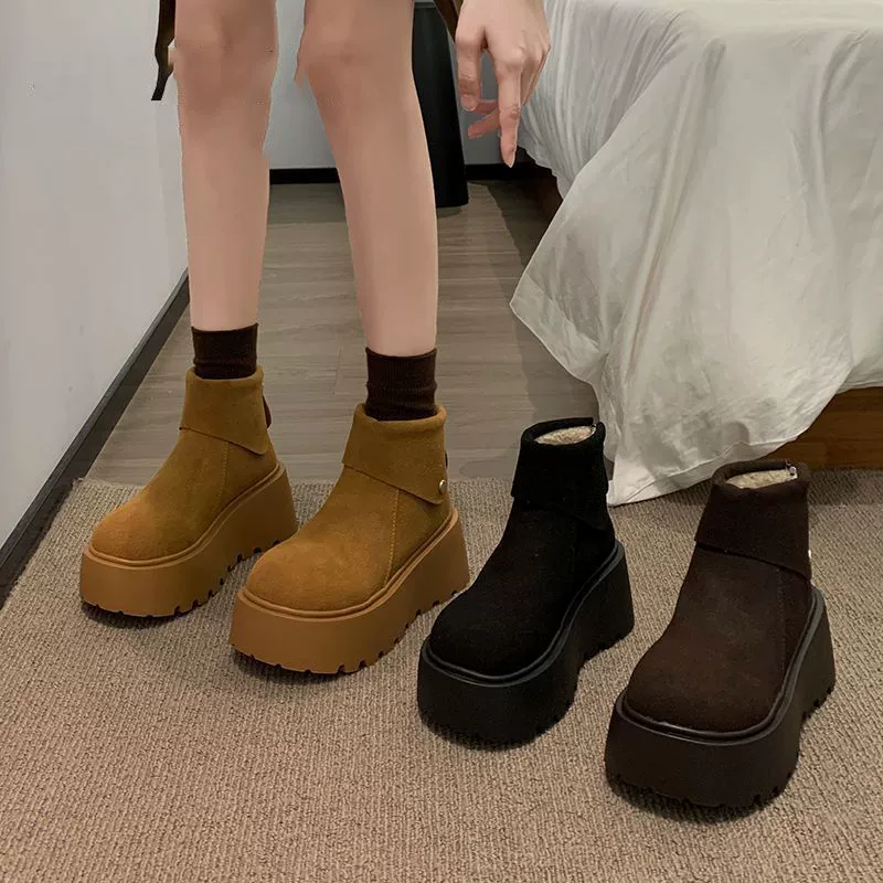 2024 новый зимний рост теплая большая хлопковая северо-восточная европейская утолщеная бархатная обувь женская толстая подошва женские снежные сапоги