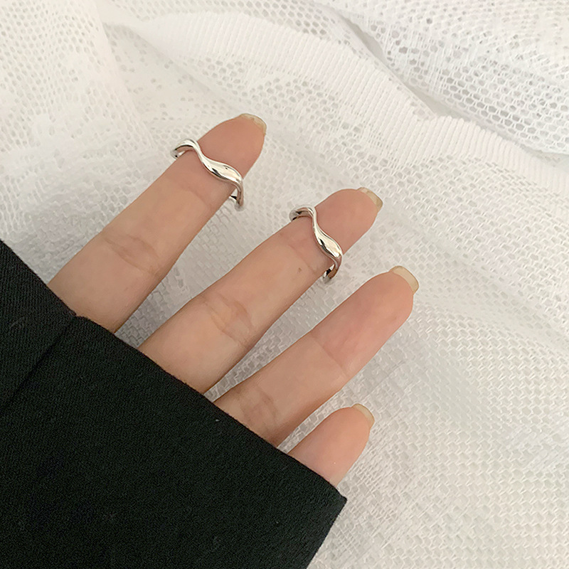 Simple Style Solid Color Sterling Silver Copper Open Ring 1 Piece
