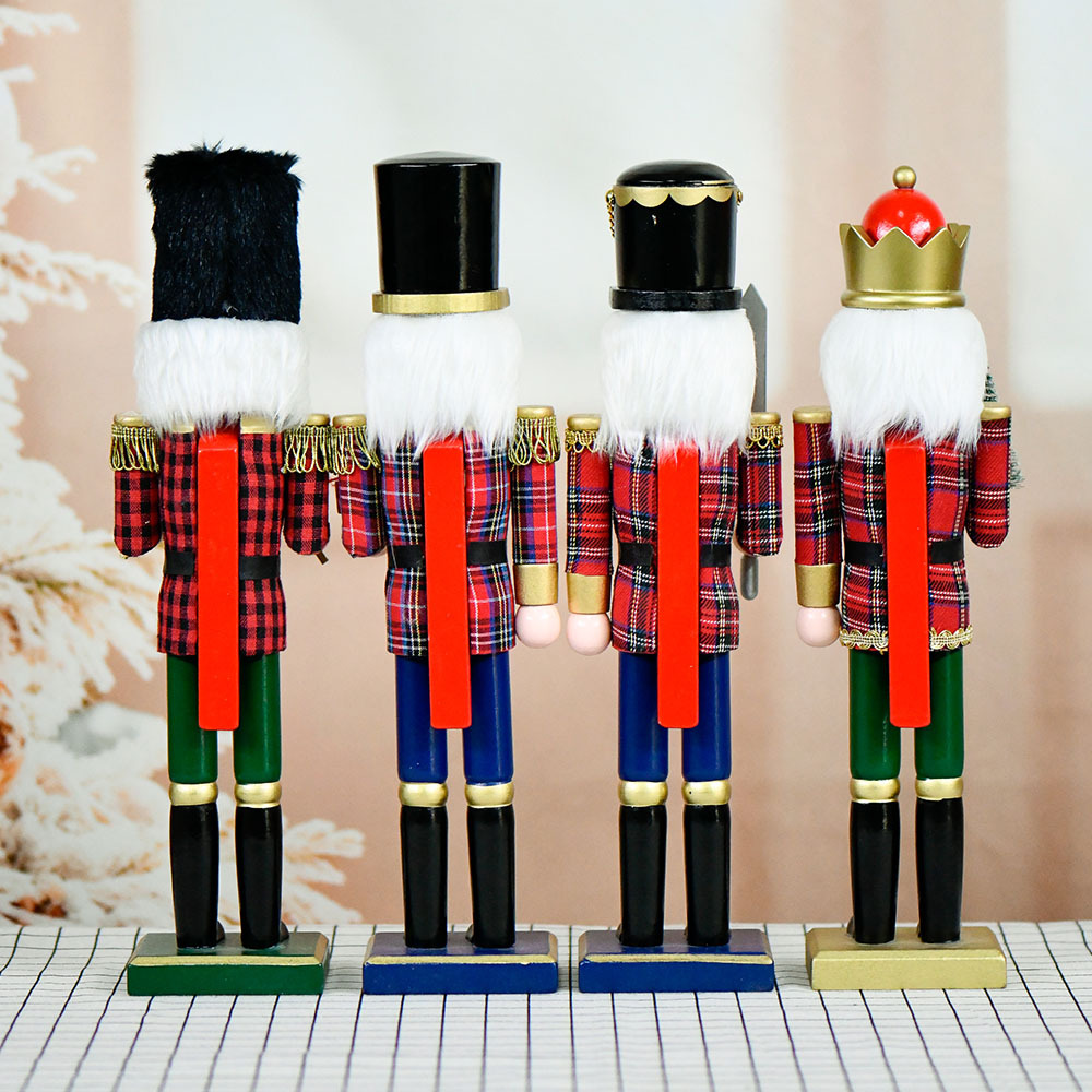 38cm estilo europeo cascanueces decoración tela a cuadros regalo de Navidad Amazon spot ventas directas de fábrica nuevos productos