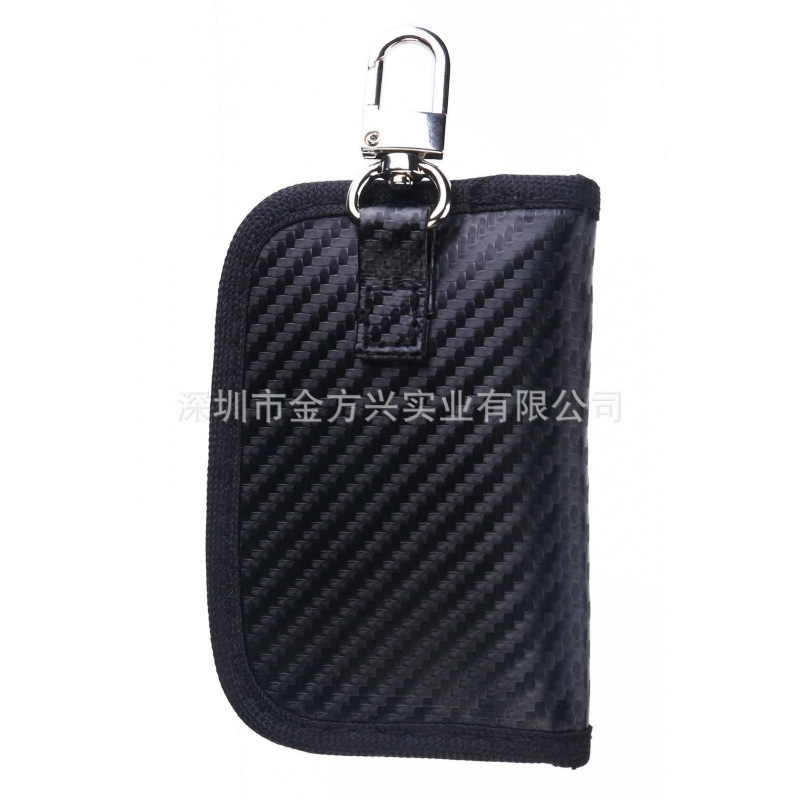 Mini Carbon Fiber Rfid Blocking Faraday Bag, Car Key Signal Blocking Pouch, Anti-Theft Bag
