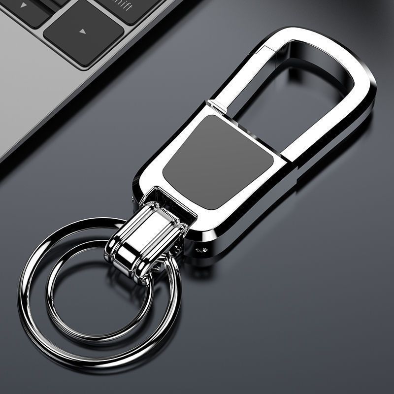Llavero del coche de los hombres de gama alta láser grabado láser anti-perdido cintura creativa colgante llavero logotipo del coche nombre de la familia letras