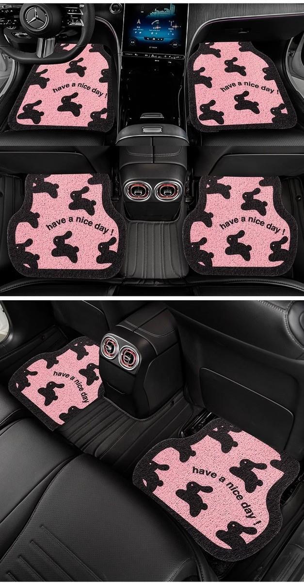 Cute cartoon silk circle car mat universal girl car anti-dirty car mat non-slip wear-resistant easy-care mat
