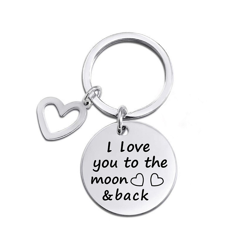 European and American Cross-Border Family Gifts, Engraved Metal Keychains, Custom-Made Valentine's Day Gifts, Stainless Steel Pendants